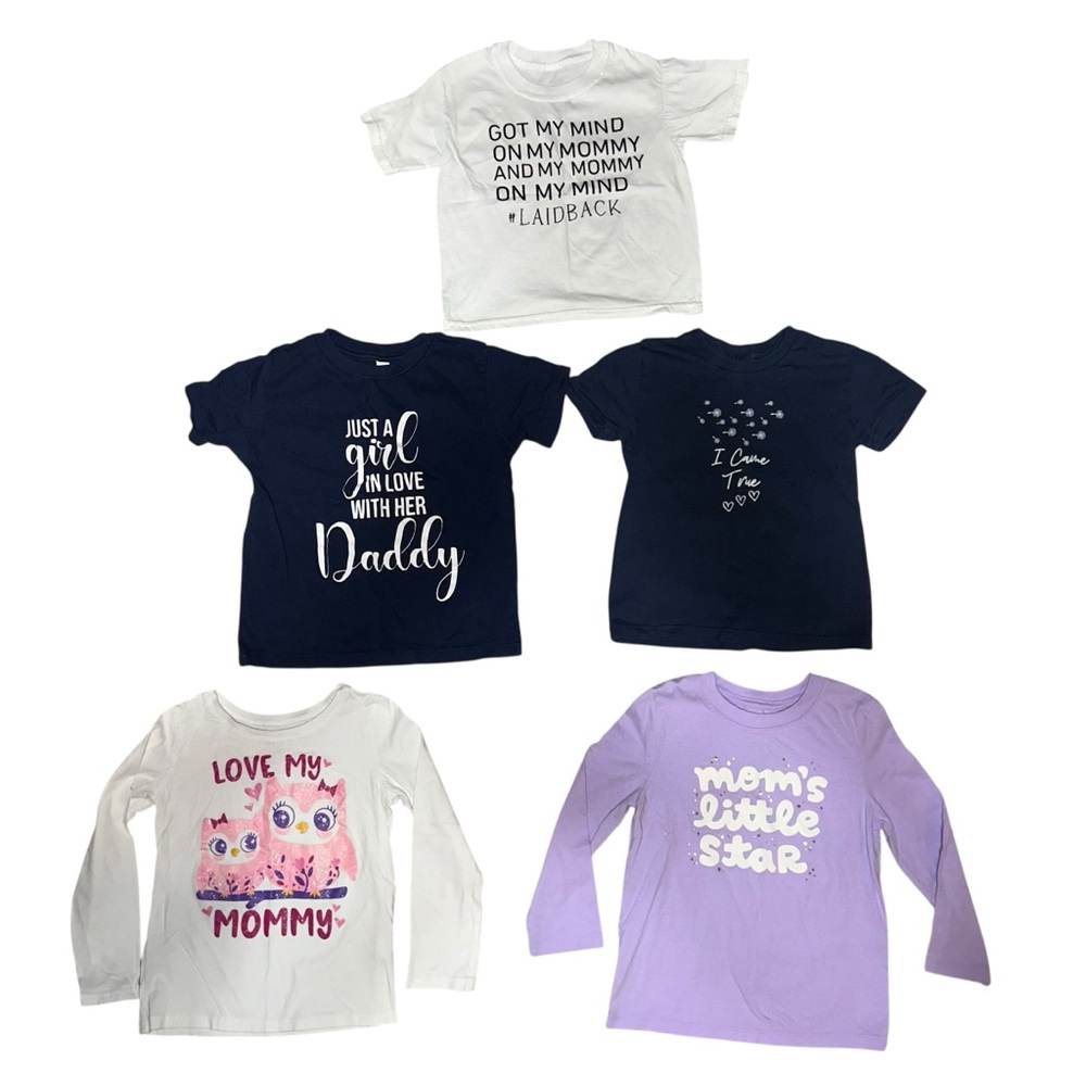 Girls Toddlers Bundle 4T Shirt Top long sleeve short sleeve set of 5